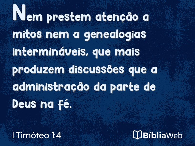 I Timóteo 1:4 em imagem para compartilhar