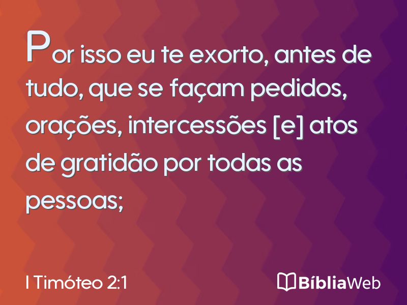 I Timóteo 2:1 em imagem para compartilhar