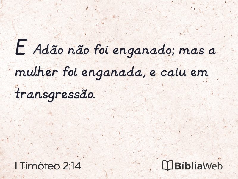 I Timóteo 2:14 em imagem para compartilhar