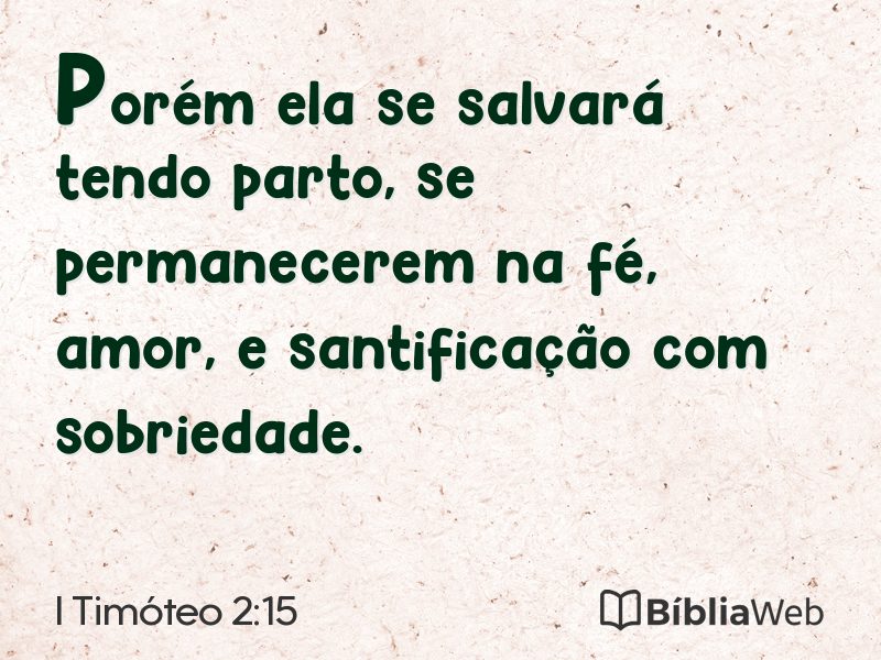 I Timóteo 2:15 em imagem para compartilhar