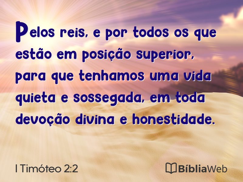 I Timóteo 2:2 em imagem para compartilhar