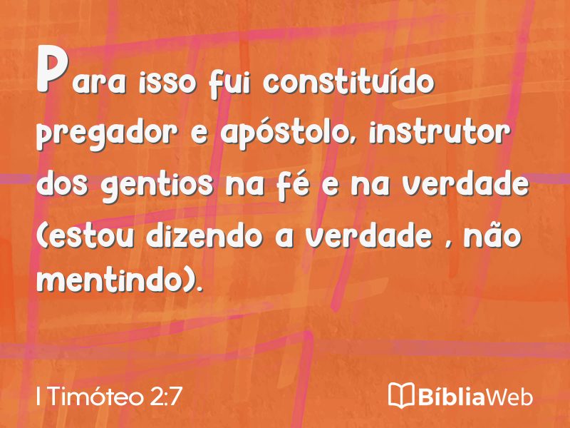 I Timóteo 2:7 em imagem para compartilhar