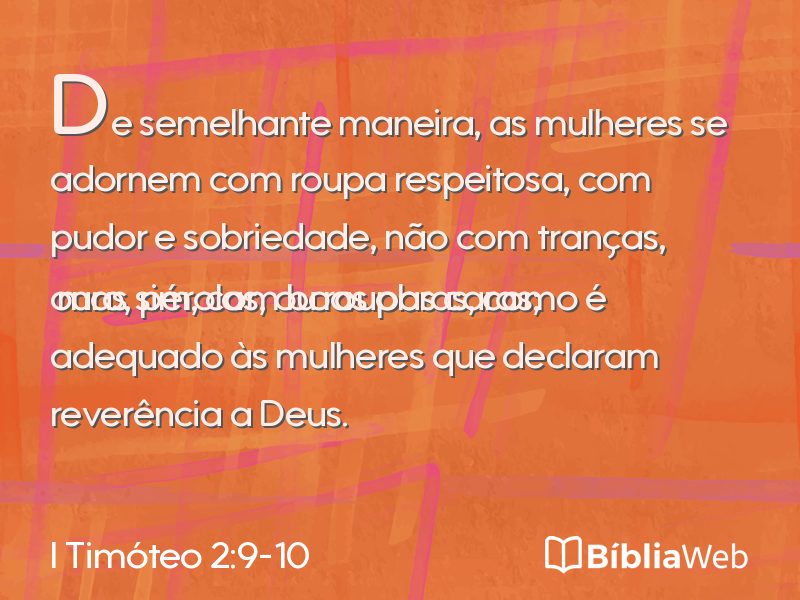I Timóteo 2:9-10 em imagem para compartilhar