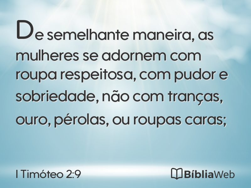 I Timóteo 2:9 em imagem para compartilhar
