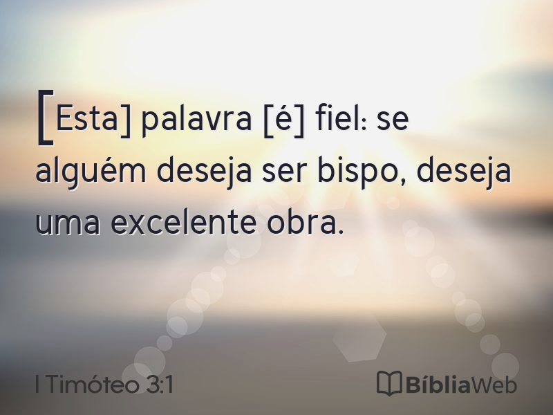 I Timóteo 3:1 em imagem para compartilhar