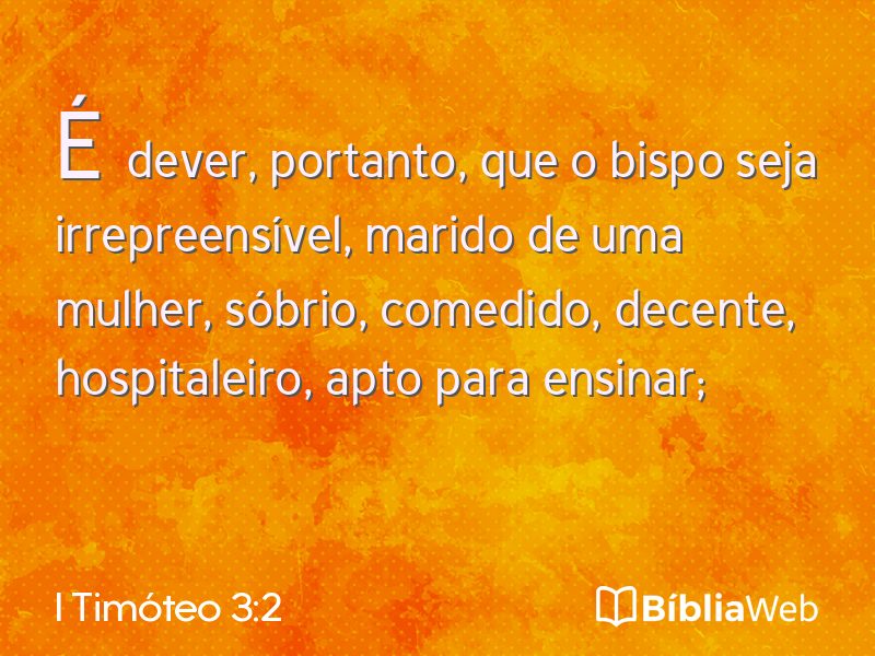 I Timóteo 3:2 em imagem para compartilhar