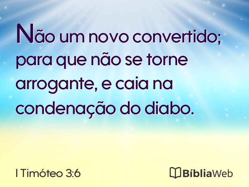 I Timóteo 3:6 em imagem para compartilhar