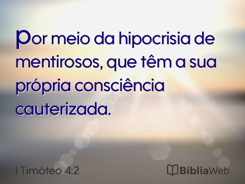 I Timóteo 4:2 em imagem para compartilhar