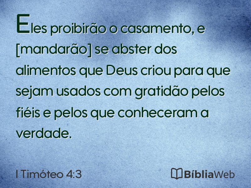 I Timóteo 4:3 em imagem para compartilhar