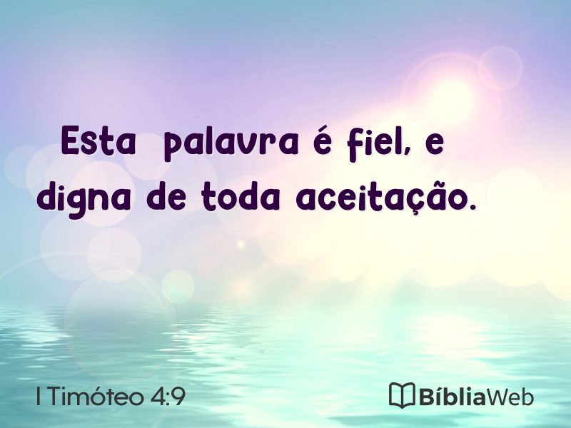I Timóteo 4:9 em imagem para compartilhar