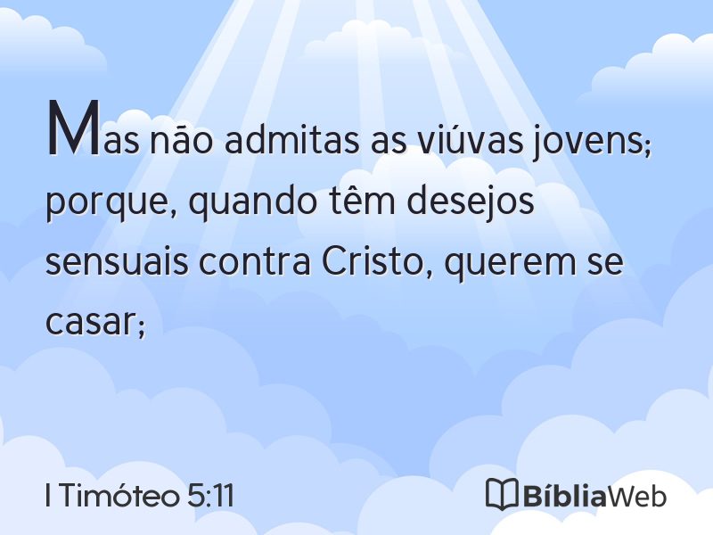 I Timóteo 5:11 em imagem para compartilhar