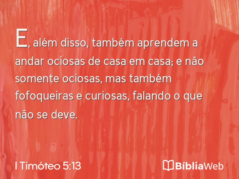 I Timóteo 5:13 em imagem para compartilhar