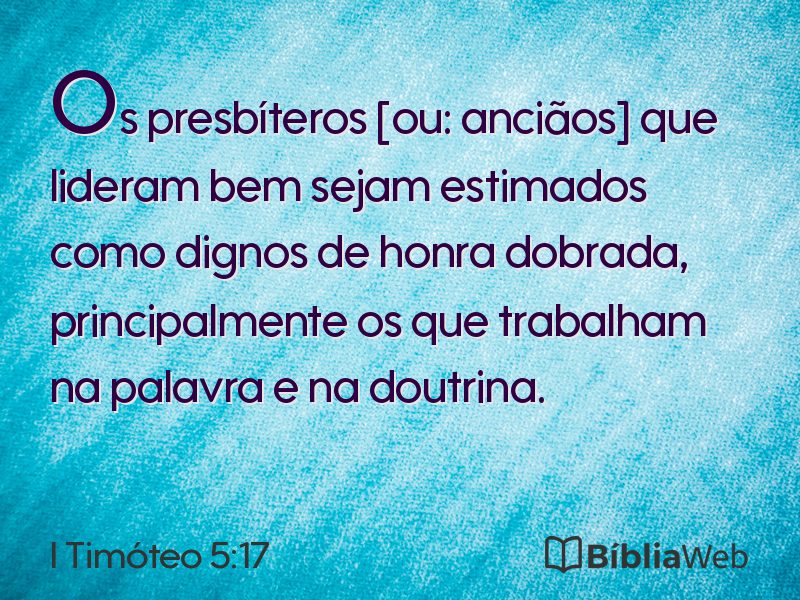 I Timóteo 5:17 em imagem para compartilhar