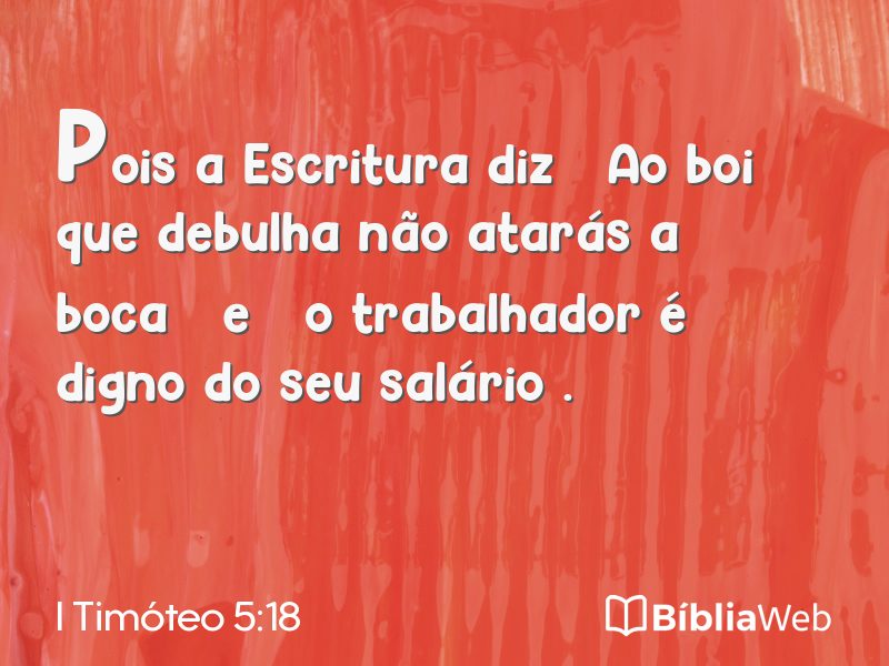 I Timóteo 5:18 em imagem para compartilhar