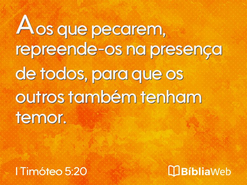 I Timóteo 5:20 em imagem para compartilhar