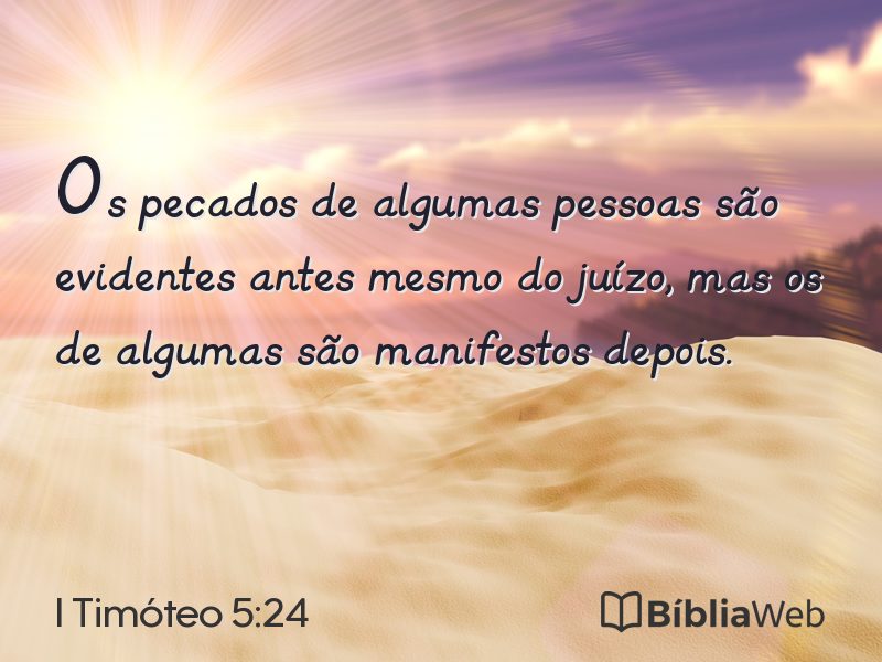 I Timóteo 5:24 em imagem para compartilhar