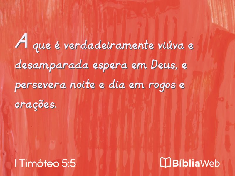 I Timóteo 5:5 em imagem para compartilhar