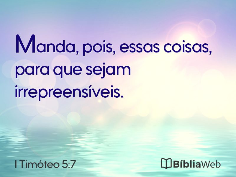 I Timóteo 5:7 em imagem para compartilhar