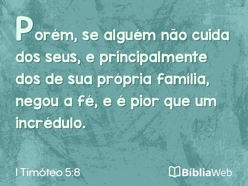 I Timóteo 5:8 em imagem para compartilhar