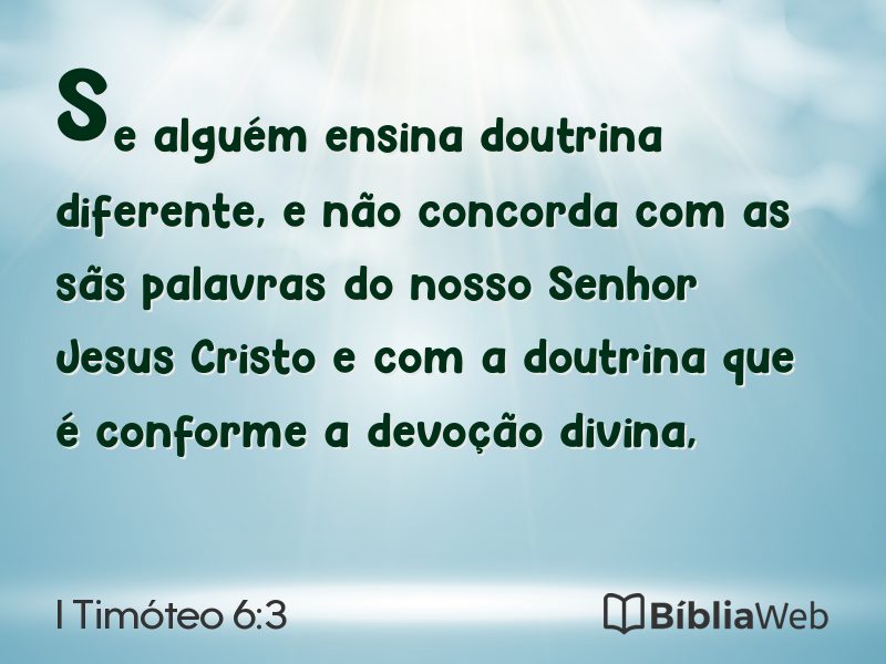 I Timóteo 6:3 em imagem para compartilhar