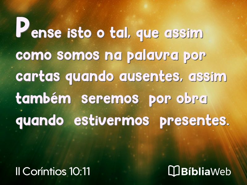 II Coríntios 10:11 em imagem para compartilhar