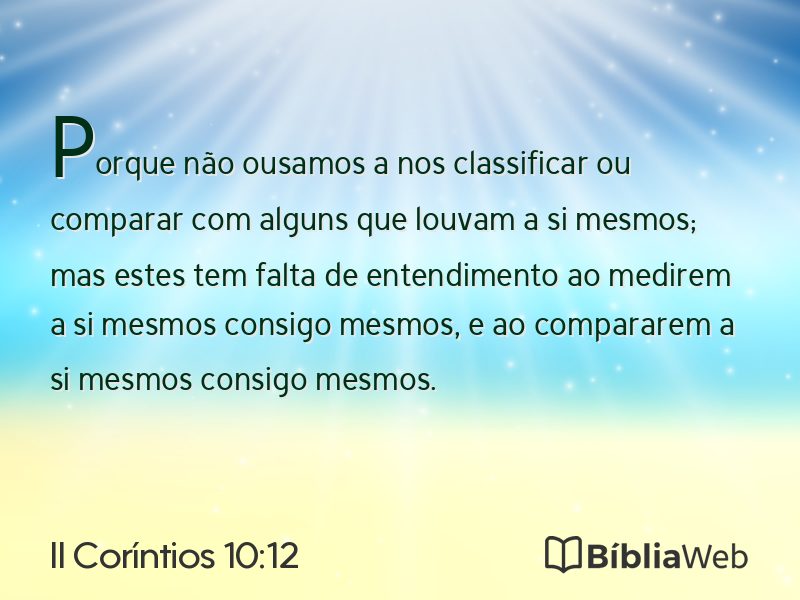 II Coríntios 10:12 em imagem para compartilhar