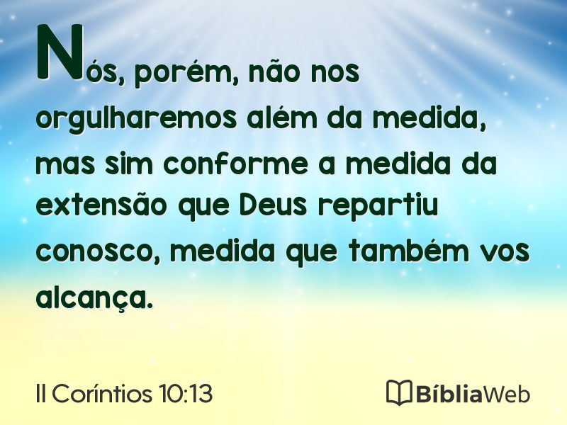 II Coríntios 10:13 em imagem para compartilhar