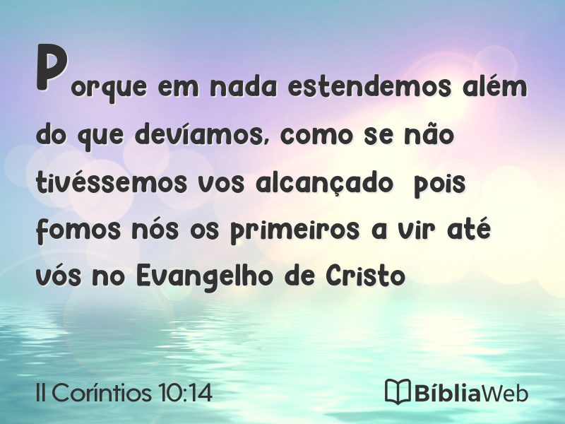 II Coríntios 10:14 em imagem para compartilhar