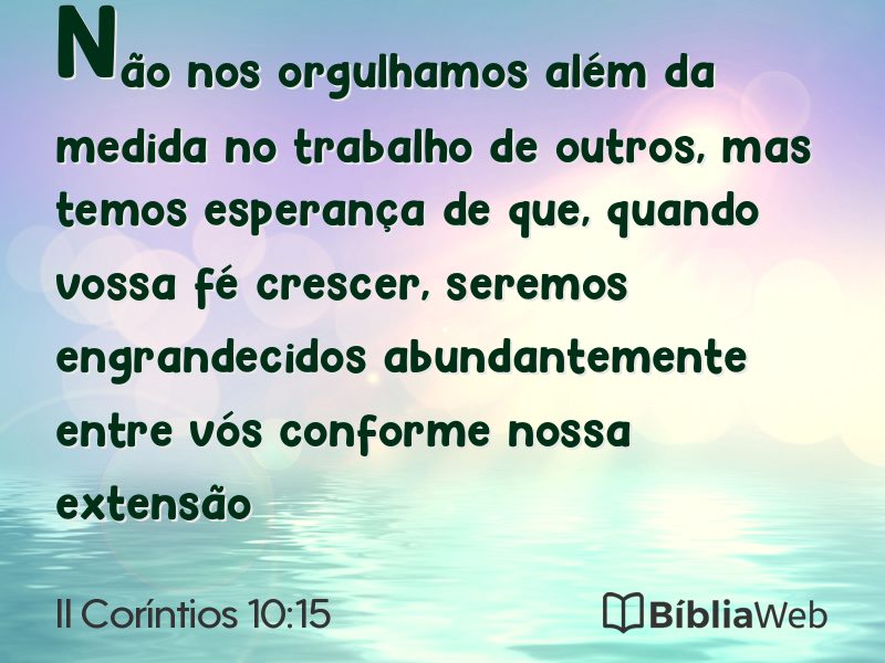 II Coríntios 10:15 em imagem para compartilhar