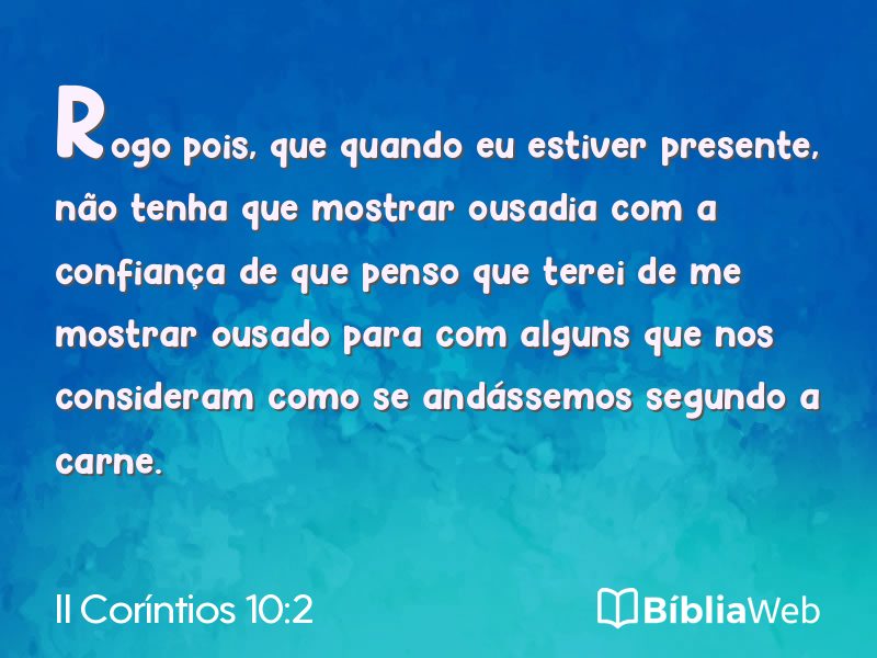 II Coríntios 10:2 em imagem para compartilhar
