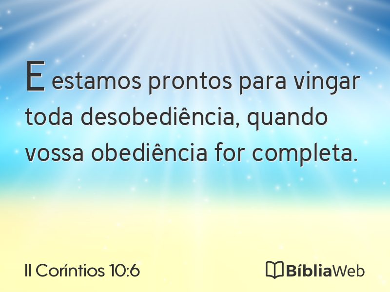 II Coríntios 10:6 em imagem para compartilhar