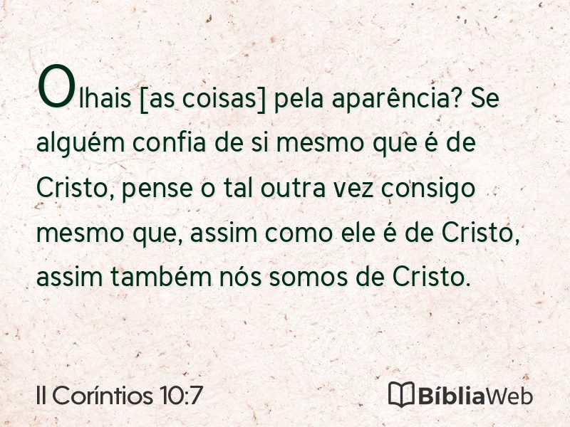 II Coríntios 10:7 em imagem para compartilhar