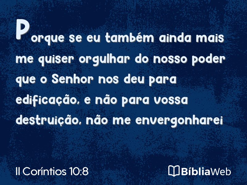 II Coríntios 10:8 em imagem para compartilhar