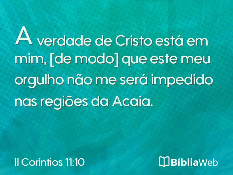 II Coríntios 11:10 em imagem para compartilhar