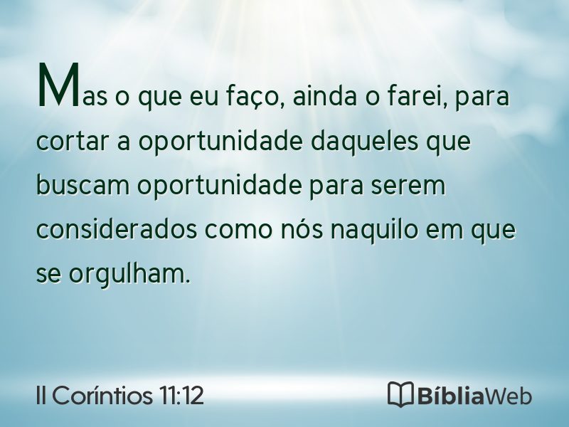 II Coríntios 11:12 em imagem para compartilhar