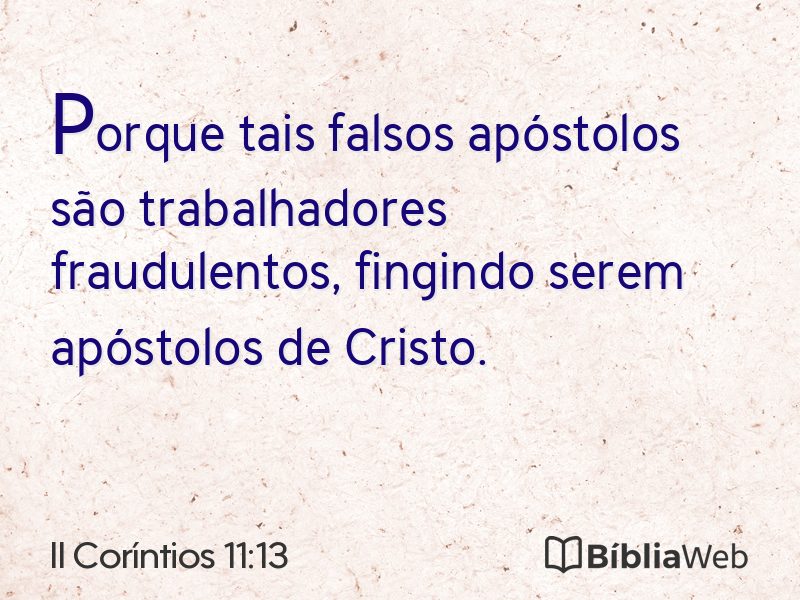II Coríntios 11:13 em imagem para compartilhar