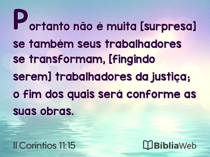 II Coríntios 11:15 em imagem para compartilhar