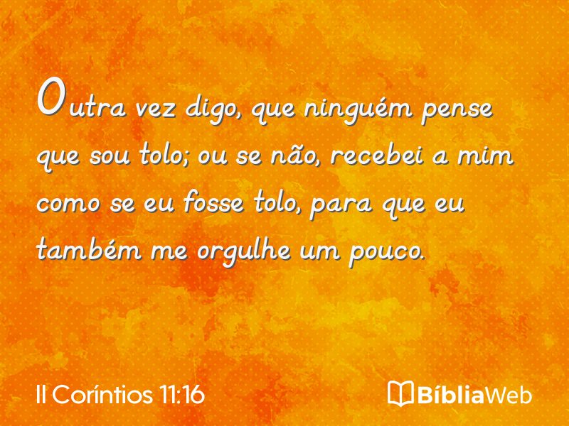II Coríntios 11:16 em imagem para compartilhar