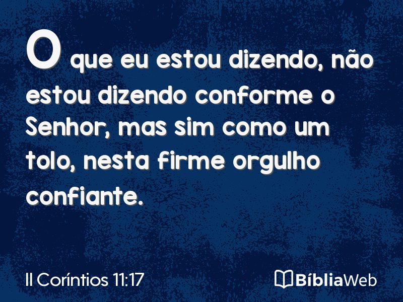 II Coríntios 11:17 em imagem para compartilhar