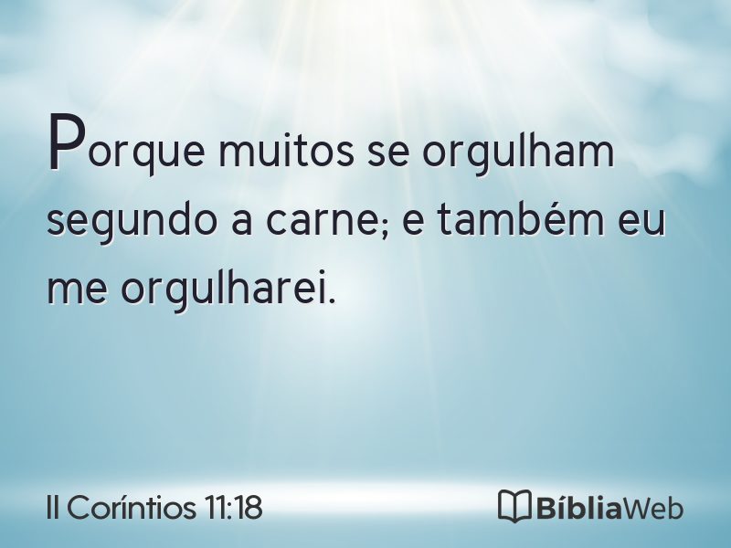 II Coríntios 11:18 em imagem para compartilhar