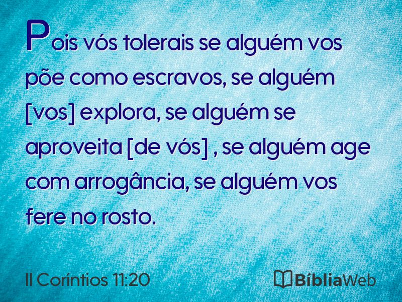 II Coríntios 11:20 em imagem para compartilhar