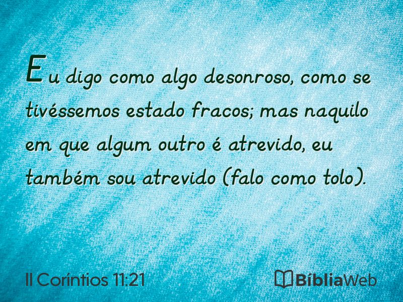 II Coríntios 11:21 em imagem para compartilhar