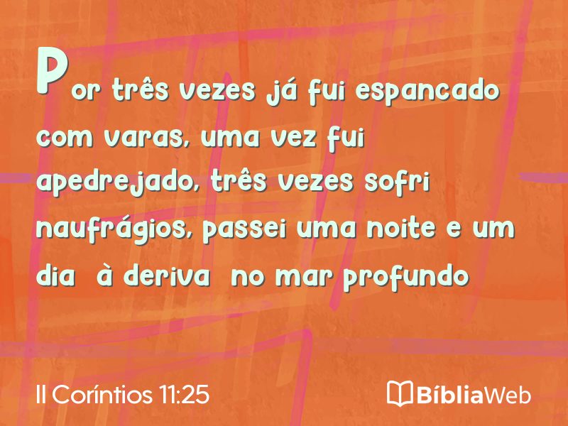 II Coríntios 11:25 em imagem para compartilhar