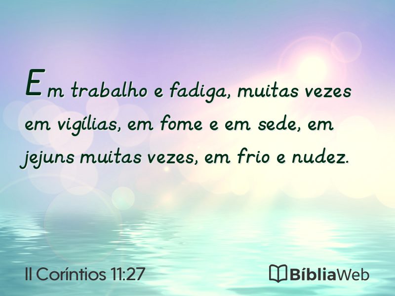 II Coríntios 11:27 em imagem para compartilhar