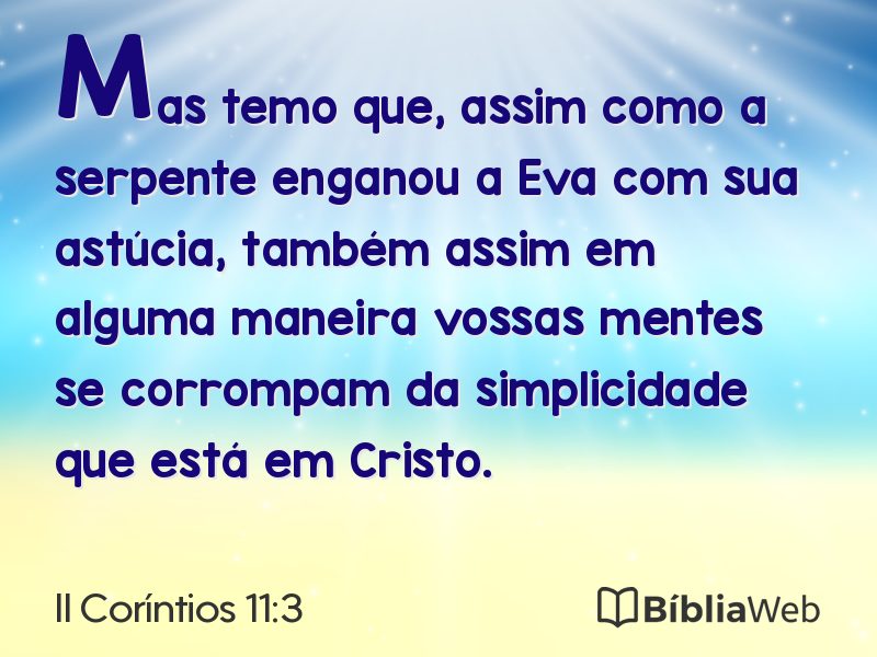 II Coríntios 11:3 em imagem para compartilhar