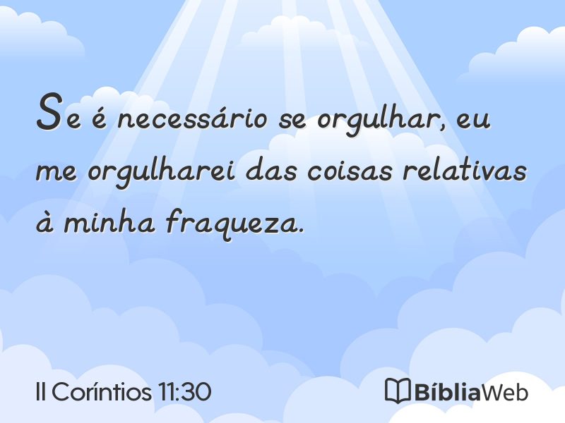 II Coríntios 11:30 em imagem para compartilhar