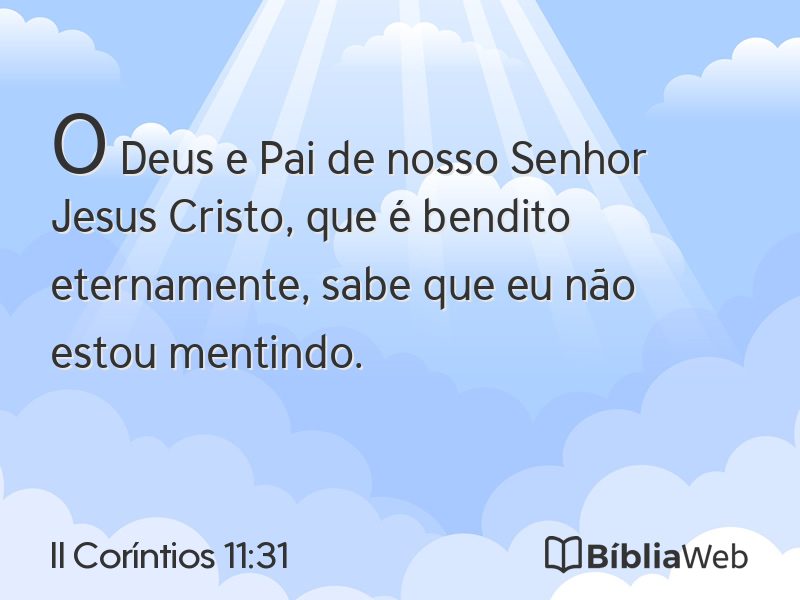 II Coríntios 11:31 em imagem para compartilhar