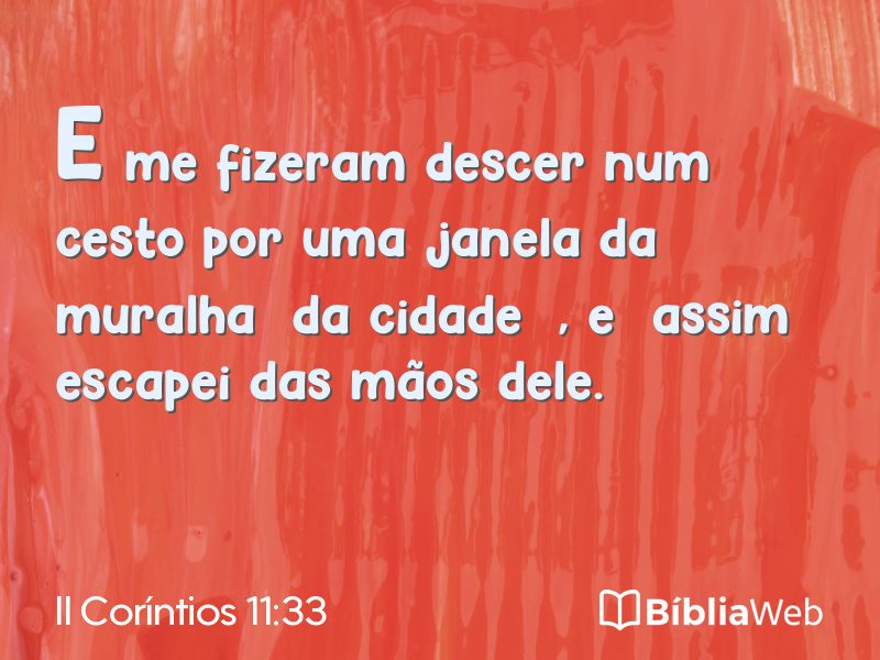 II Coríntios 11:33 em imagem para compartilhar