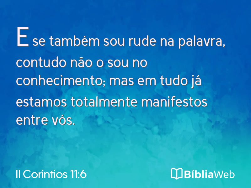 II Coríntios 11:6 em imagem para compartilhar