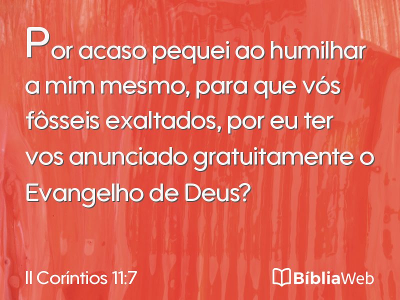 II Coríntios 11:7 em imagem para compartilhar